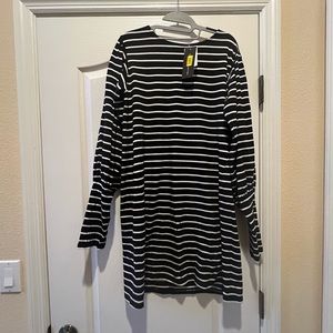 French connection black and white long sleeve t-shirt dress